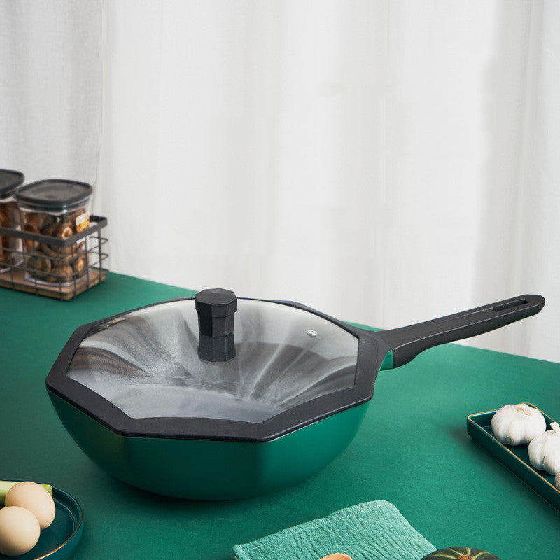 Star anise wok non-stick pan household p...